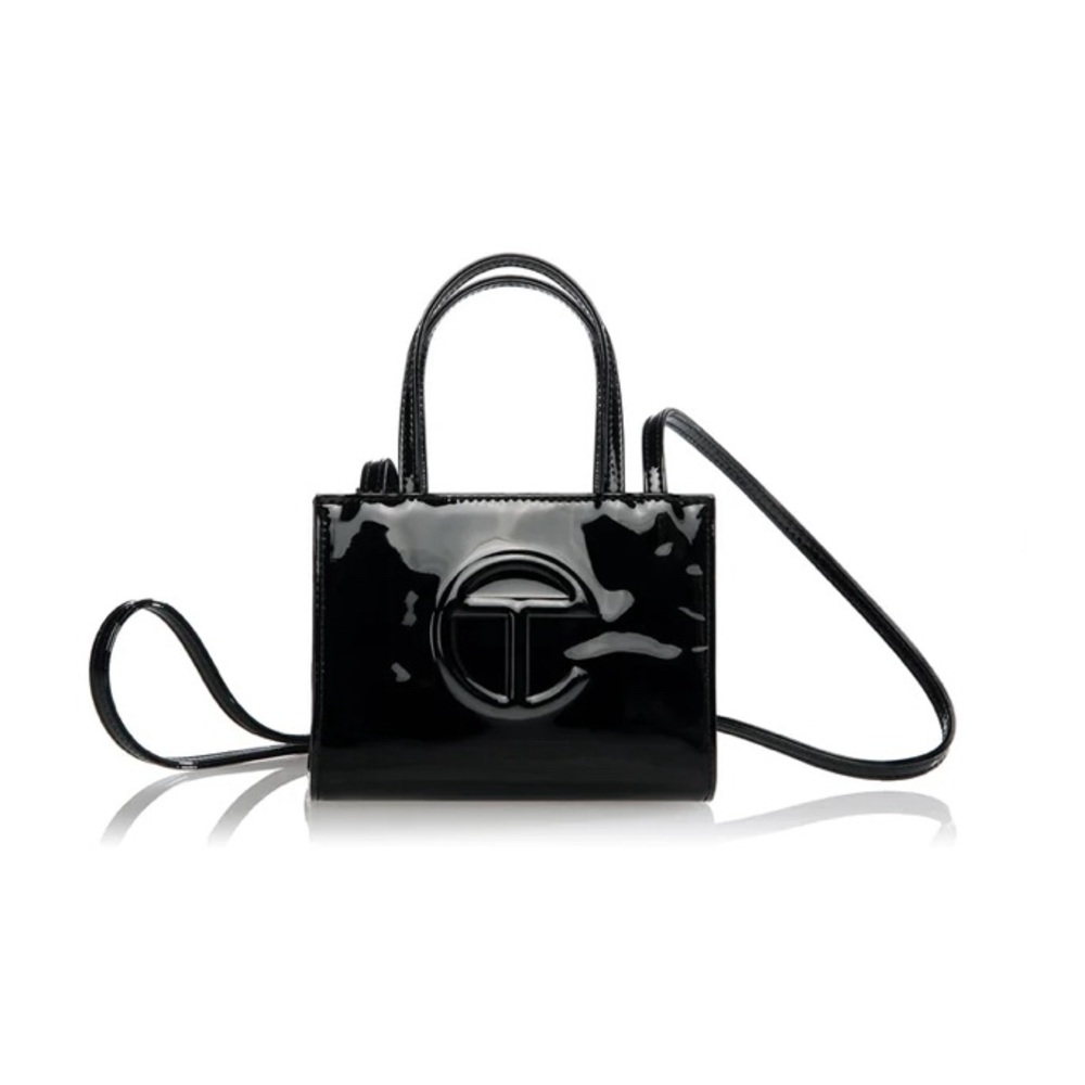 BNWT TELFAR Small Black PATENT Shopping Bag